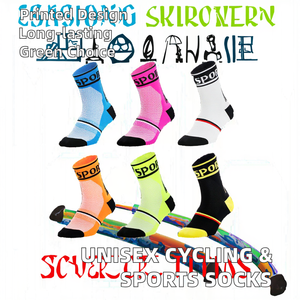 Chaussettes de sport imprimées écologiques pour hommes, femmes et jeunes, chaussettes de cyclisme tricotées, hauteur mi-mollet, activités de printemps, course à pied, vélo - Product Image 2