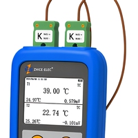 Termometer Termokopel Tipe-K 224TC/K Akurasi Tinggi, Alat Uji Suhu Genggam 2 Kanal untuk Penggunaan Laboratorium dan Lapangan
