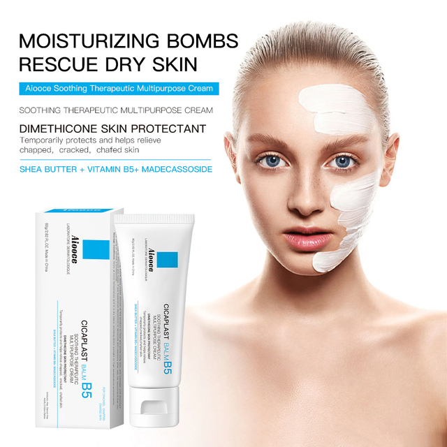 Aiooce B5 Herbal Vegan Centella Asiatica Anti-Aging Soothing Day Use Facial Cream for All Skin Types Redness & Dryness Relief