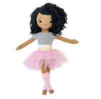 Ensemble de poupées ballerines en peluche pour filles, en coton, style princesse, avec robe de ballerine