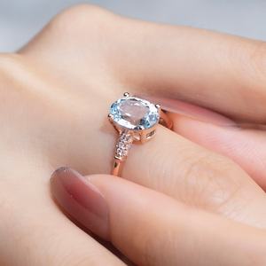 แหวนเพชรทรงรี 7*9 มม. ผลิตในห้องปฏิบัติการ ทองคำชมพู 18K รุ่น MSR-1228 เครื่องประดับสั่งทำ - Product Image 5