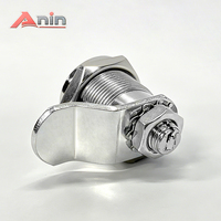 Serrure à came de sécurité Anin au design moderne, corps argenté finition nickel, entraxe 12,5 mm, alliage de zinc de haute qualité, clé en laiton, 2 clés, Guangdong
