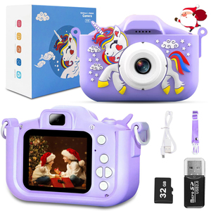 Nueva Cámara Infantil Unicornio, Linda Cámara Digital HD 1080P con Diseño de Caballo, Educativa, Funciona con Batería, Mini Cámara de Juguete para Niños Pequeños - Product Image 1