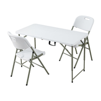 Tables de fête pliantes en plastique blanc de 4 pieds, légères, imperméables, pour banquets de mariage, événements extérieurs, gain de place, vente directe d'usine