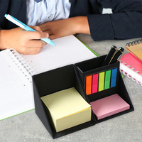 Bloc de Notas Adhesivas Plegable Personalizado con Portaplumas, Caja Cuadrada Organizadora de Papel, Bloc de Notas Desprendible con Logotipo Personalizado para Regalo