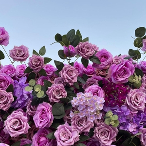Bride to be Party Decoraciones Roll Up Flower Wall Backdrop 8x8 Flower Walls Purple 360 Photo Booth Background <span class=keywords><strong>para</strong></span> eventos - Product Image 3