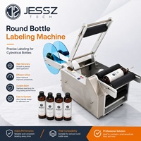 Machine d'étiquetage de bouteilles rondes semi-automatique à vitesse réglable, applicateur d'autocollants adhésifs de bureau pour différentes tailles de bouteilles