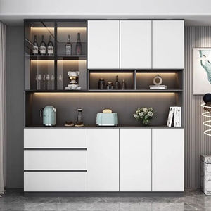 Grand buffet de cuisine moderne sur pied armoire haute salle à manger placard de rangement buffet étroit en bois blanc - Product Image 2