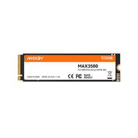 قرص صلب MAXBY M1 بسعة 512 جيجابايت PCIe 3.0 X4 NVMe SSD بسرعة قراءة 3500 ميجابايت/ثانية وسعة تخزين 550 تيرابايت لتعزيز أداء أجهزة الكمبيوتر المخصصة للألعاب