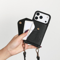 Accessoires de téléphone portable de luxe étui de téléphone étui de téléphone avec chaîne en cuir bandoulière étui de téléphone support de sangle