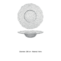 Bol à pâtes Cubik en verre, assiette de 28 cm, intérieur transparent de 13,5 cm