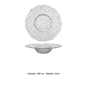 Bol à pâtes Cubik en verre, assiette de 28 cm, intérieur transparent de 13,5 cm - Product Image 3