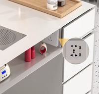 Table de manucure multifonctionnelle de luxe légère avec lampe et aspirateur pour une ou deux personnes