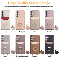 Béquille en anneau avec porte-cartes pour samsung S25 Ultra S24 Plus S23 FE S22 coques de téléphone lanière à bandoulière