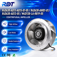 Ventilador Centrífugo AC R4D630-AQ13-05 R4D630-AQ15-01, 400VAC, 630mm, 4250W, Aspas Curvadas hacia Atrás, Ventilación para Gabinetes con Inversor