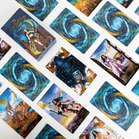 Carte en papier avec boîte Cartes à jouer personnalisées de sorcière moderne tarot noir