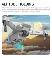 E88 PRO Vente en gros d'usine, vente chaude, drone volant à batterie longue portée, caméra double 4K, petit drone pliable portable RC