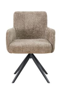 <span class=keywords><strong>Fauteuil</strong></span> pivotant moderne luxueux à 360 degrés avec pieds en <span class=keywords><strong>métal</strong></span> peint en <span class=keywords><strong>noir</strong></span> Chaise de bureau et de salle à manger rembourrée - Product Image 4