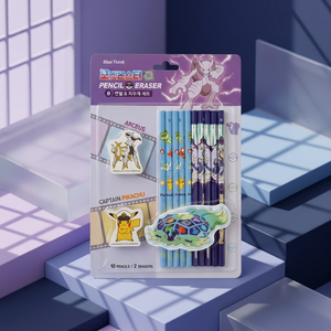ชุดยางลบดินสอ 6 ชิ้น สไตล์เกาหลี น่ารัก ลายการ์ตูน ปิกาจู ของขวัญสำหรับเด็ก ขายส่ง ไส้ดินสอสีดำ - Product Image 1