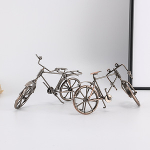 <span class=keywords><strong>Mini</strong></span> Vélo Rétro en Fer Forgé pour Modélisme, Décoration Vintage Nostalgique, Fabriqué en Chine pour Salon, Entrée, Bureau - Product Image 3