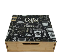 Boîte de rangement pour capsules de café en bambou écologique avec tiroir pour utilisation sur le comptoir de cuisine