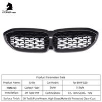 Grille avant en fibre de carbone style diamant pour améliorer les performances de la BMW Série 3 G20 2019-2023
