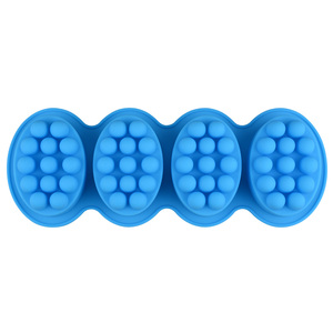 MUYULINS Factory 4-Cavity Oval Massage Silicone LFGB Food Grade Non-Stick BPA-Free Handmade <b>Soap</b> Mold - Product Image 5