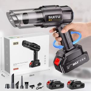 Portable Cordless Handheld <strong>Car</strong> <strong>Vacuum</strong> <strong>Cleaner</strong> Black 0.4L Capacity USB Rechargeable 5-Section Battery for <strong>Car</strong> Home Outdoor Garage - Product Image 4