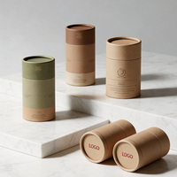 Tube en papier kraft de qualité alimentaire avec logo couleur personnalisé, emballage cylindrique écologique pour thé, café, miel, noix, en-cas