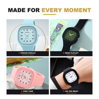 Jam Tangan SKMEI 2501 Dial Persegi untuk Anak Laki-laki Perempuan Pelajar Tali Silikon Warna Permen Jam Tangan Kuarsa Kembali ke Sekolah Tahan Air 50M