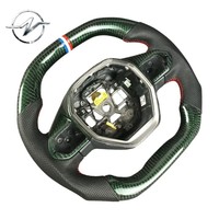 Volante Deportivo Personalizado Tipo D de Fibra de Carbono Forjada y Cuero en Varios Tamaños para Peugeot 206/208/308/408/508/Mk1/Gti YZ