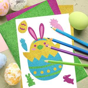 Láminas de Espuma <span class=keywords><strong>EVA</strong></span> Autoadhesivas con Purpurina para Manualidades, Brillo Duradero para Proyectos de Manualidades, Proyectos Escolares, Decoración de Fiestas - Product Image 3