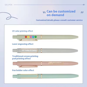 Pulpen Gel Bullet Morandi Logo Personal 0.5mm Isi Ulang Logam Pena Plastik Hitam Tanda Tangan Iklan Alat Tulis Kustom - Product Image 3