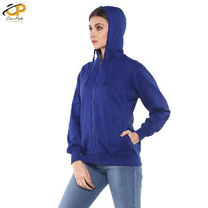 Sweat à capuche pour femmes, sweat surdimensionné, en coton uni, Style personnalisable, avec fermeture éclair, offre spéciale, 2020 - Product Image 4