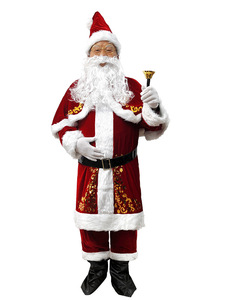 Costume de Père Noël <span class=keywords><strong>pour</strong></span> <span class=keywords><strong>homme</strong></span>, ensemble de vêtements de Noël en polyester et velours, tenue de fête, cosplay, performance, robe de fête - Product Image 5