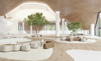 Ensemble de canapés modulaires en tissu bleu pour bureau, avec éponge haute densité et structure en acier, design moderne, pour salon, usage commercial, hôtel