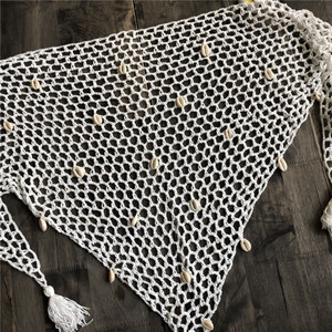 Copricostume all'uncinetto a rete con motivo a conchiglia, scialle estivo sexy traforato per donna, protezione solare - Product Image 4
