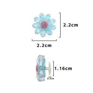 Breloques de chaussures en acrylique coloré en forme de fleur pour femmes, décorations de boucles de chaussures, accessoires DIY pour sabots, bracelet pour sac de plage - Product Image 5