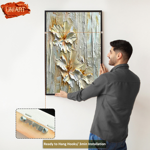 Peinture murale numérique moderne de <span class=keywords><strong>fleurs</strong></span>, impression sur toile verticale brillante en cristal, tableau <span class=keywords><strong>botanique</strong></span>, affiche Art Déco - Product Image 4