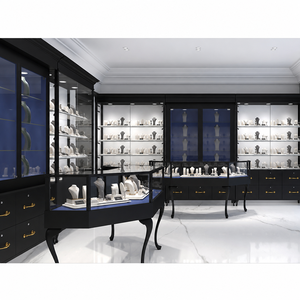 Diseño Interior Moderno en Estilo Negro con Renderizado 3D para Pequeñas Joyerías Comerciales, Diseño de Vitrinas para Tiendas de Joyería - Product Image 2