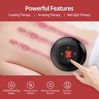 Máquina de ventosas digital de 12 niveles con función de calentamiento, silicona de grado alimenticio ecológica para alivio profundo del dolor muscular corporal
