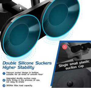 Wellshow Sit Up Bar Floor Portable avec 2 ventouses puissantes et support de pied réglable Abs Master Assistant Device - Product Image 4