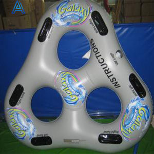 أنبوب سباحة قابل للنفخ من كلوريد البولي فينيل على شكل مثلث لحلقة تزلج مائية متينة سميكة مع مقابض - Product Image 3