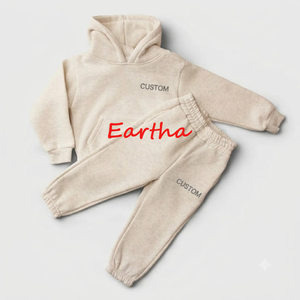 Conjunto de Ropa Deportiva para Niños, Algodón Grueso, Personalizable con Logotipo, Sudadera con Capucha y Pantalones Deportivos para Niños y Niñas - Product Image 3