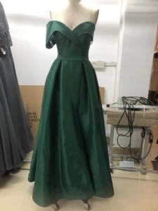 Robe de soirée longue en taffetas extensible à une épaule, couleur unie, fente haute, robe de bal formelle pour femmes avec robe courte à l'intérieur - Product Image 3