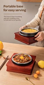 Olla coreana de granito natural para arroz, sopa y bibimbap con bandeja de madera, ¡la más vendida! - Product Image 6