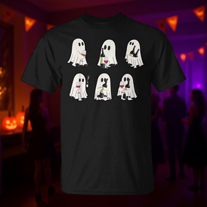 T-shirt fantôme d'Halloween avec motif fantaisie et effrayant pour s'amuser en soirée - Product Image 3