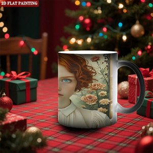 Frosted <b>Ceramic</b> Mug 11oz Black Heat Sensitive Color Changing <b>Cup</b> - Product Image 2