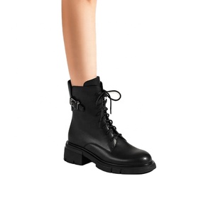 Bottines <span class=keywords><strong>Chelsea</strong></span> formelles pour femmes Moncheer, style western, élégantes, à lacets, avec boucle latérale, fermeture éclair, talon épais, légères, antidérapantes, rehaussantes - Product Image 1
