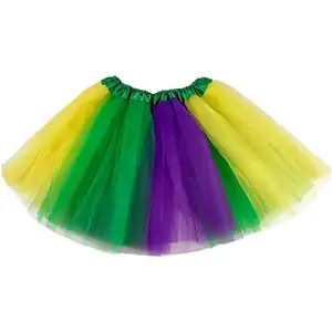 Factory Direct Kids Tutu Skirts Purple Gold Green Ballet Dress For Girls Women's Festival Costume Performance Carnival Party